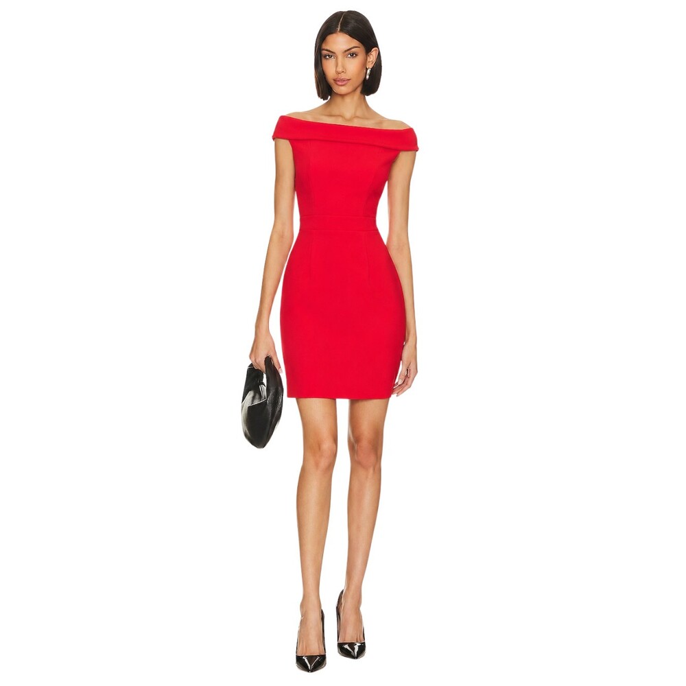 Sherri Hill Red Off Shoulder Homecoming Dress Sz 2 Coquette Old Money Bombshell